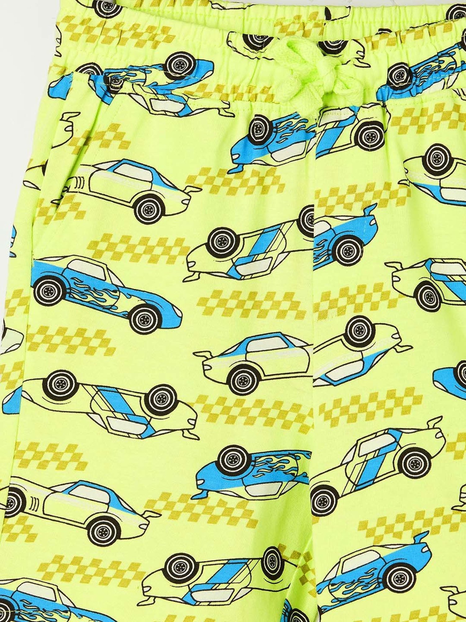 Fame Forever by Lifestyle Kids Lime Green Cotton Printed Shorts