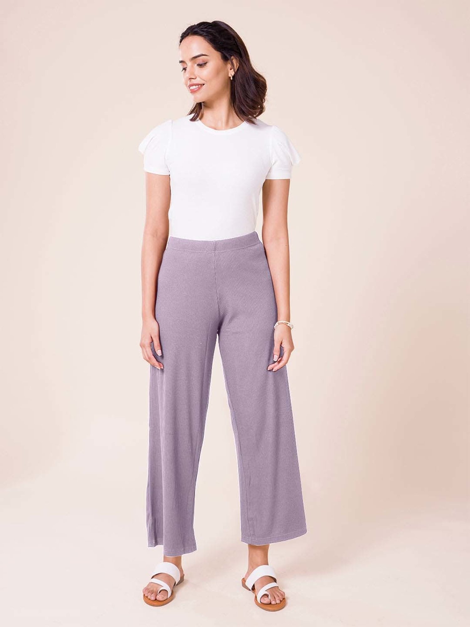 Go Colors! Purple Relaxed Fit Palazzos