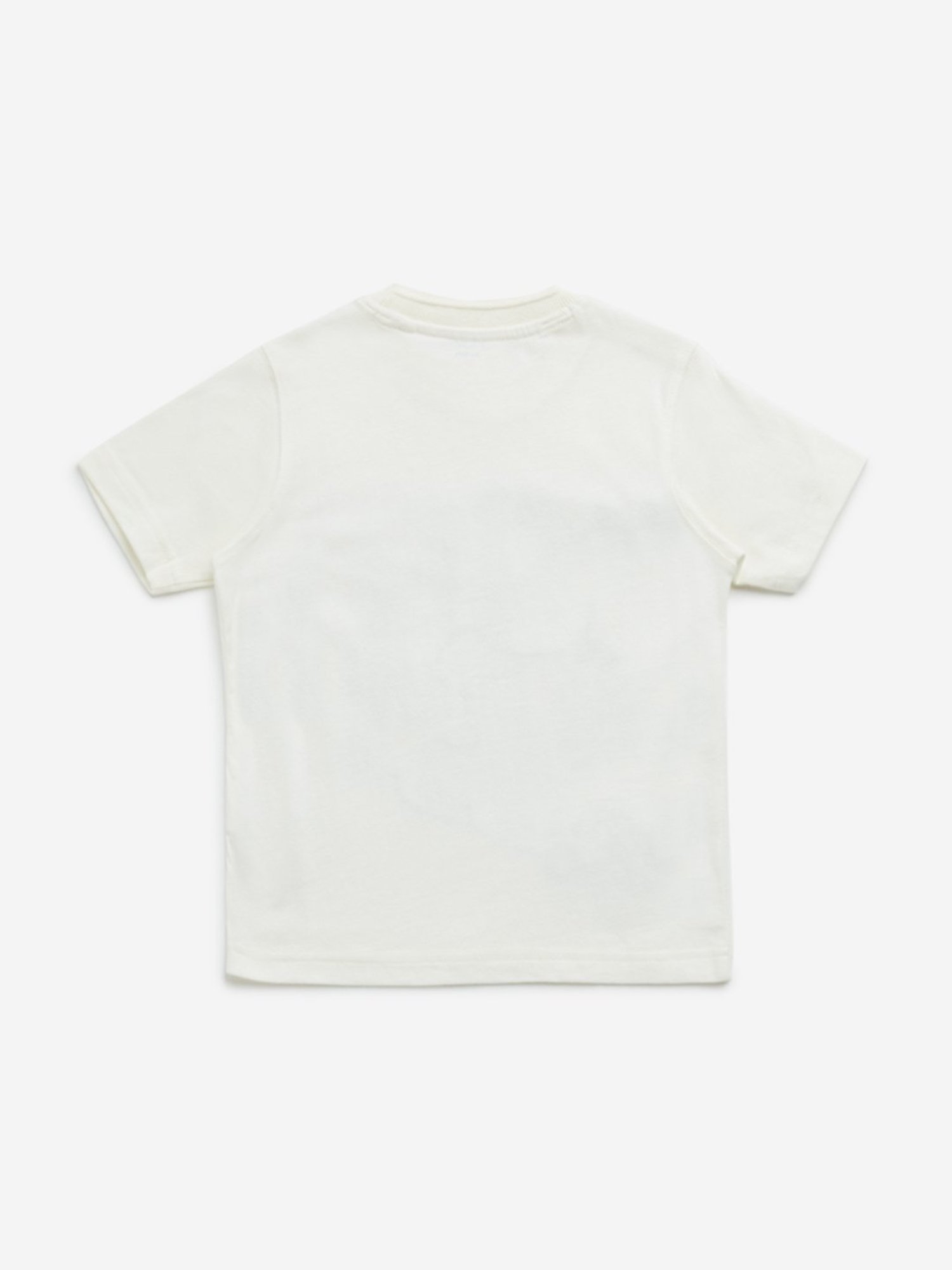 HOP Kids by Westside Off-White Travel-Inspired Cotton T-Shirt