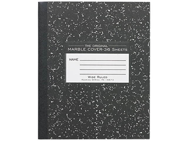 Roaring Spring 77332 Marble Cover Composition Book, Wide Rule, 8-1/2 x 7, 36 Pages