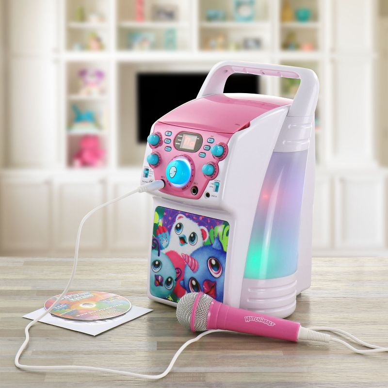 Hatchimals Colorful Flashing Lights Karaoke Machine with Microphone