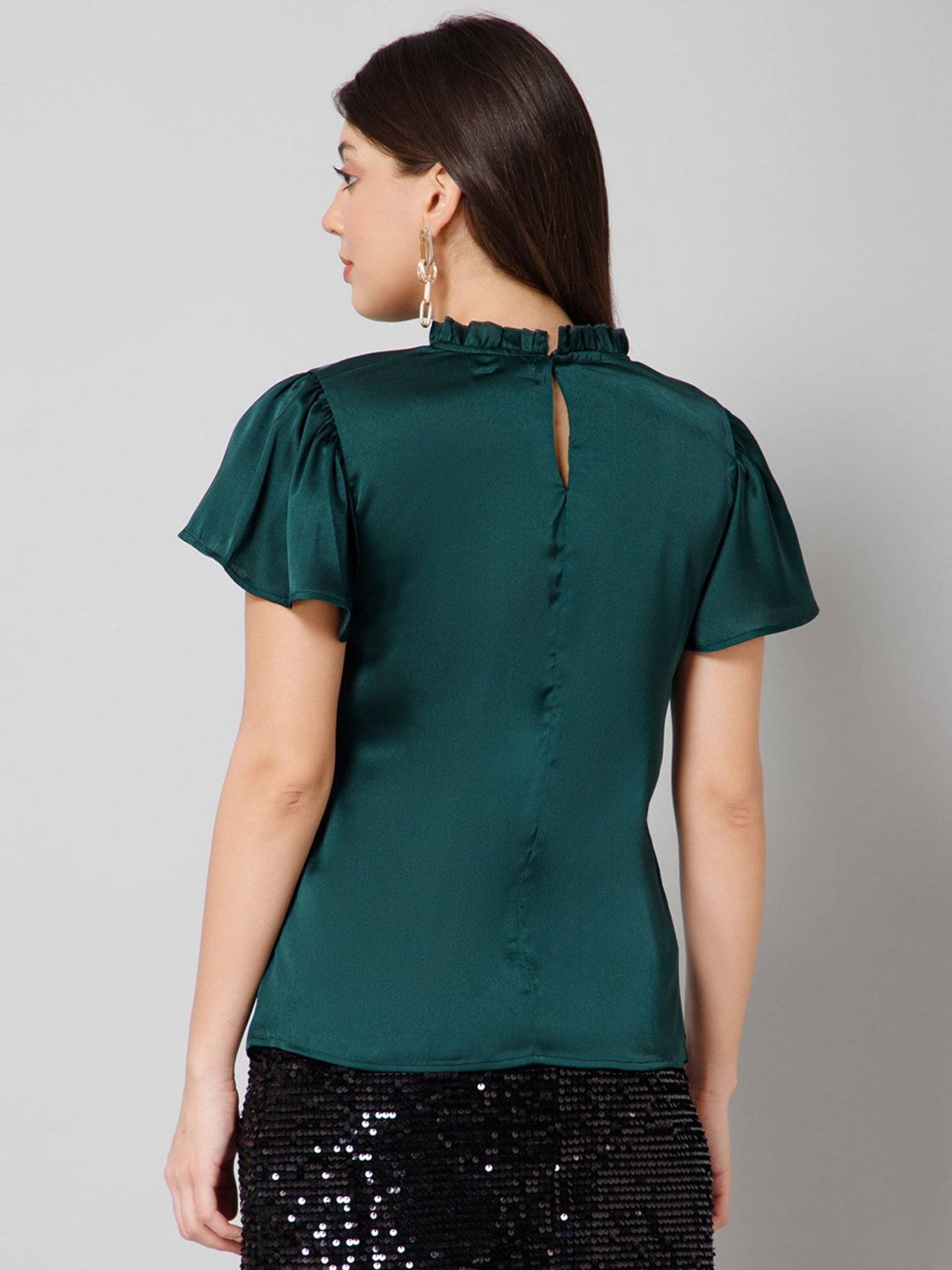 PURYS Green Short Sleeve Top