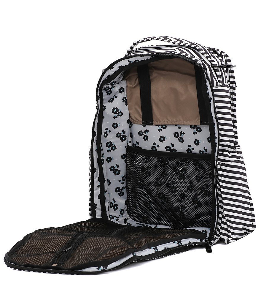 Ju-Ju-Be Be Right Back Black Striped Magic Backpack Diaper Bag