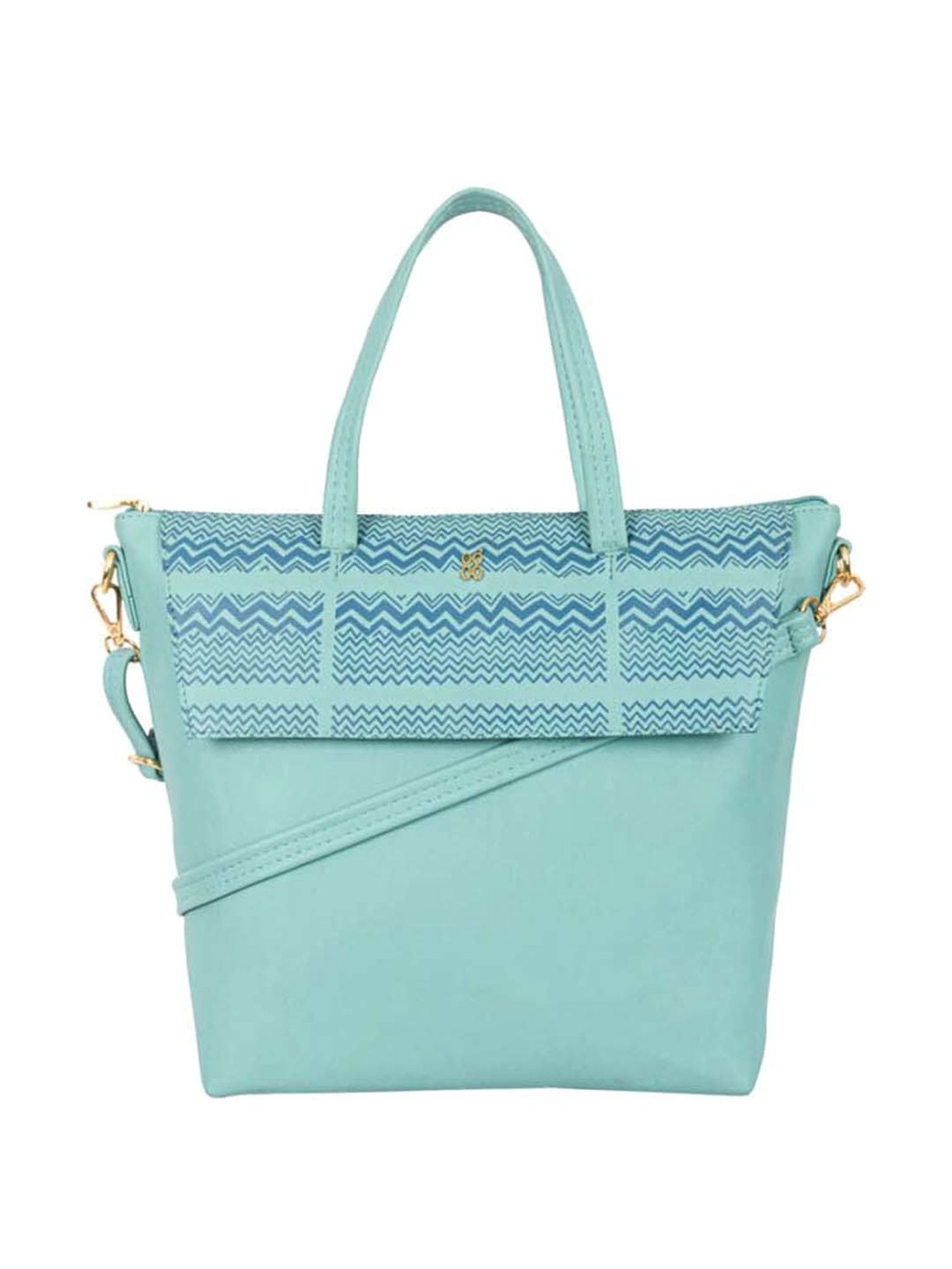 Baggit Blue Printed Medium Tote Handbag