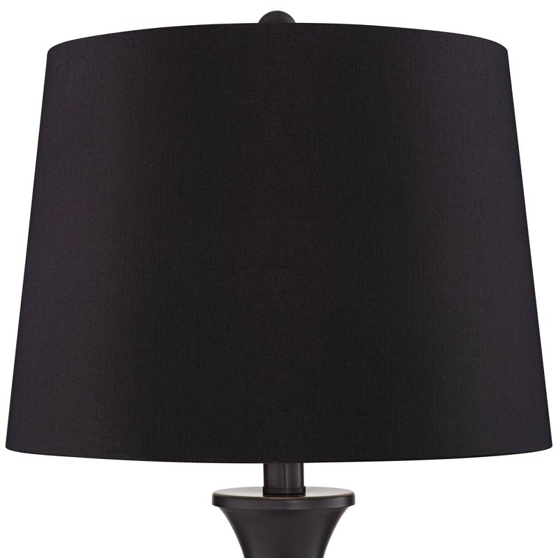 Regency Hill Black Shade USB LED Touch Table Lamps Set of 2