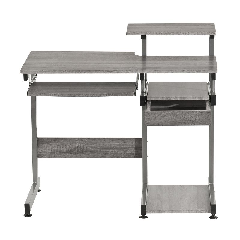 Complete Computer Workstation Desk Gray - Techni Mobili