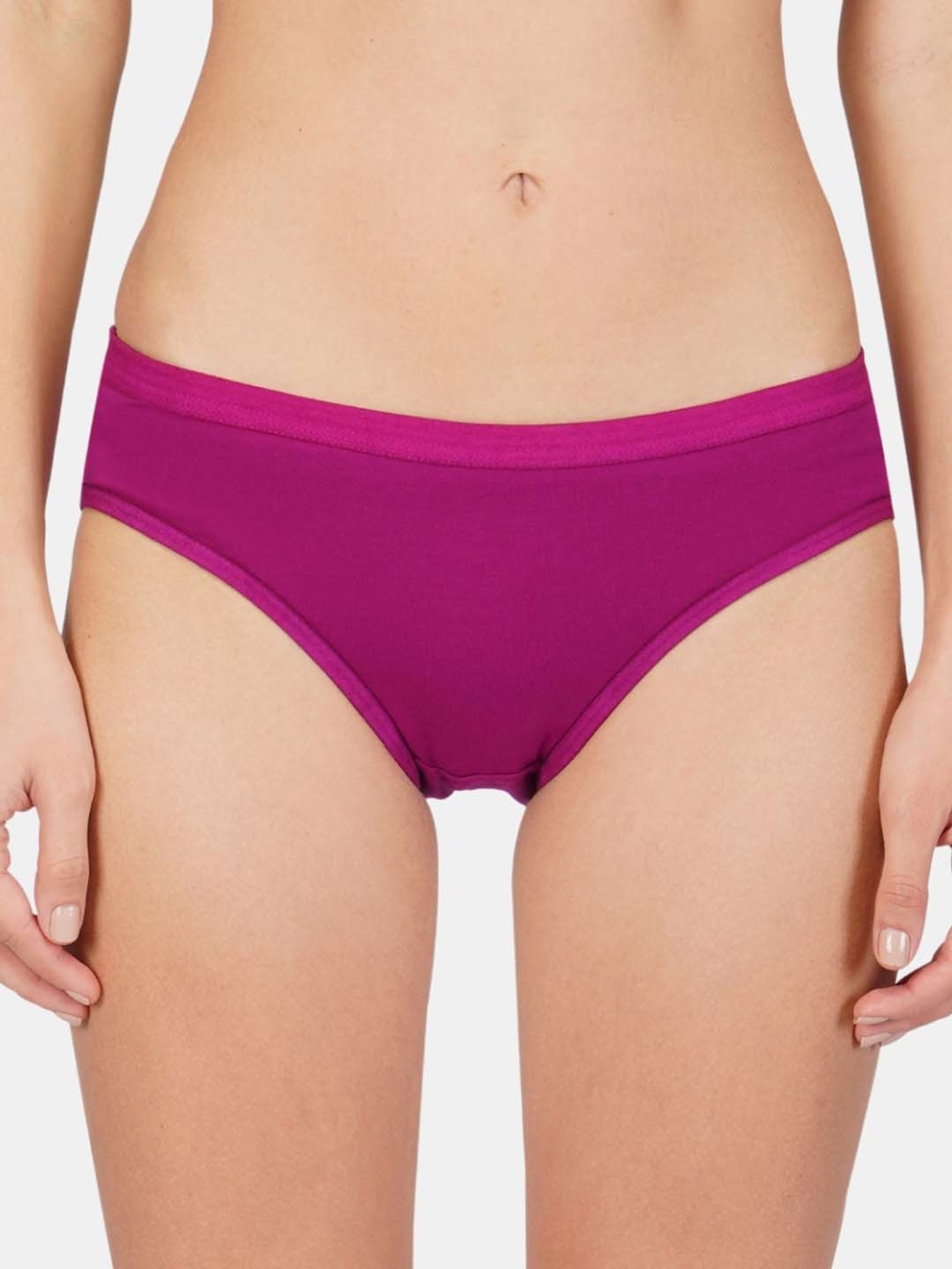 Bleeding Heart Pink & Purple Plain Panties - Pack Of 2