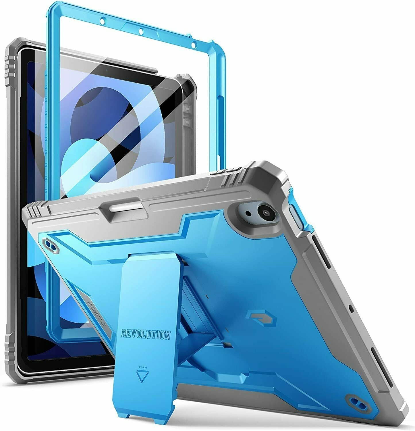Poetic For iPad Air 4 Tablet w/Kickstand Case,Dual Layer Protective Cover Blue