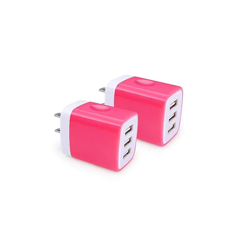 Wall Charger Block  2Pack 3Multi Port USB Wall Charger Plug 31A Power Adapter Charging Block Cube Charger Box Compatible iPhone 11 XS X 8 7 Plus iPad Samsung Galaxy LG HTC Moto Android