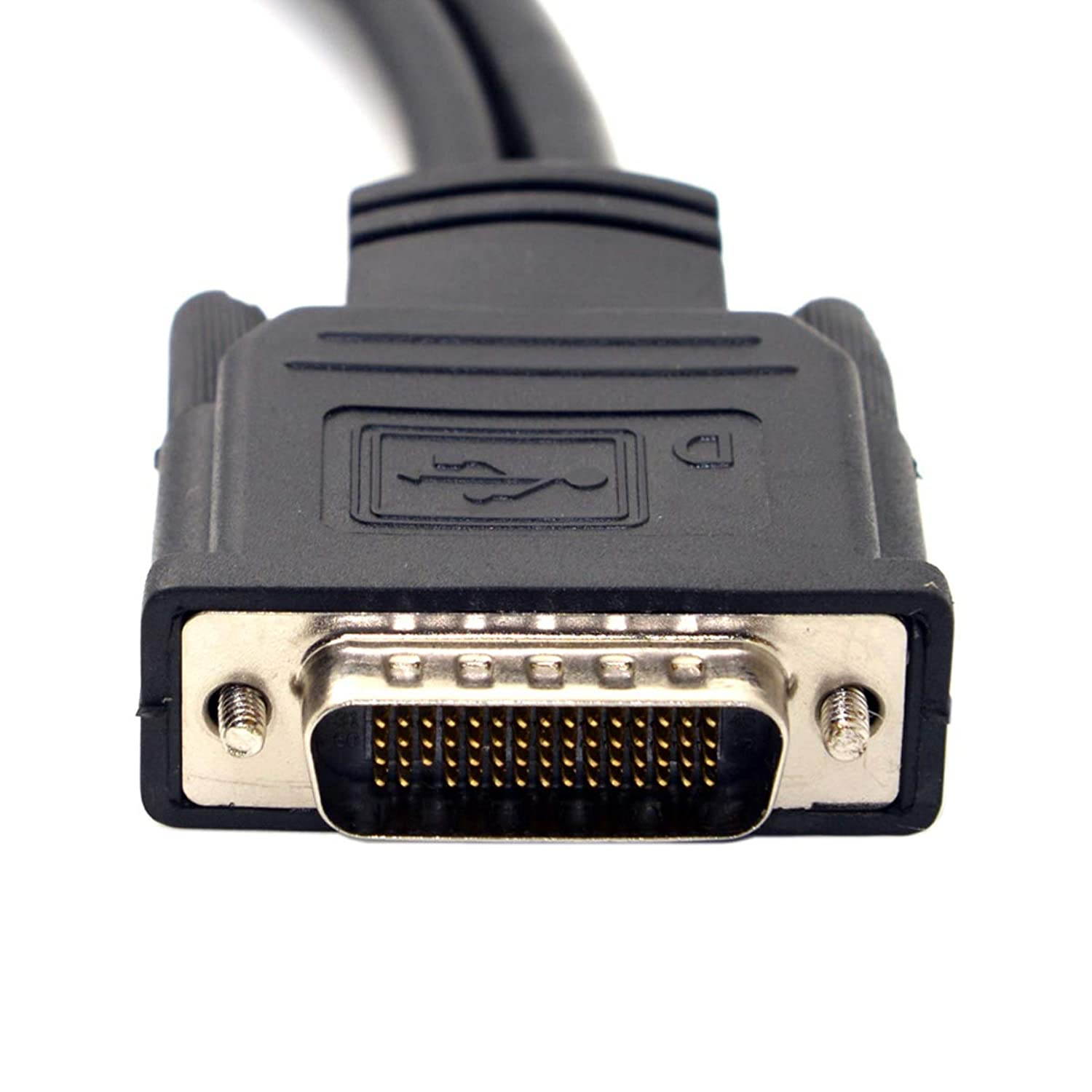 DMS 59 Pin VGA DVI Cable, CABLEDECONN DMS 59 Pin Male to DVI VGA Female Dual Monitor Extension Cable Adapter for Lhf Graphics Card (dus 59 pin Dual vga+dvi)