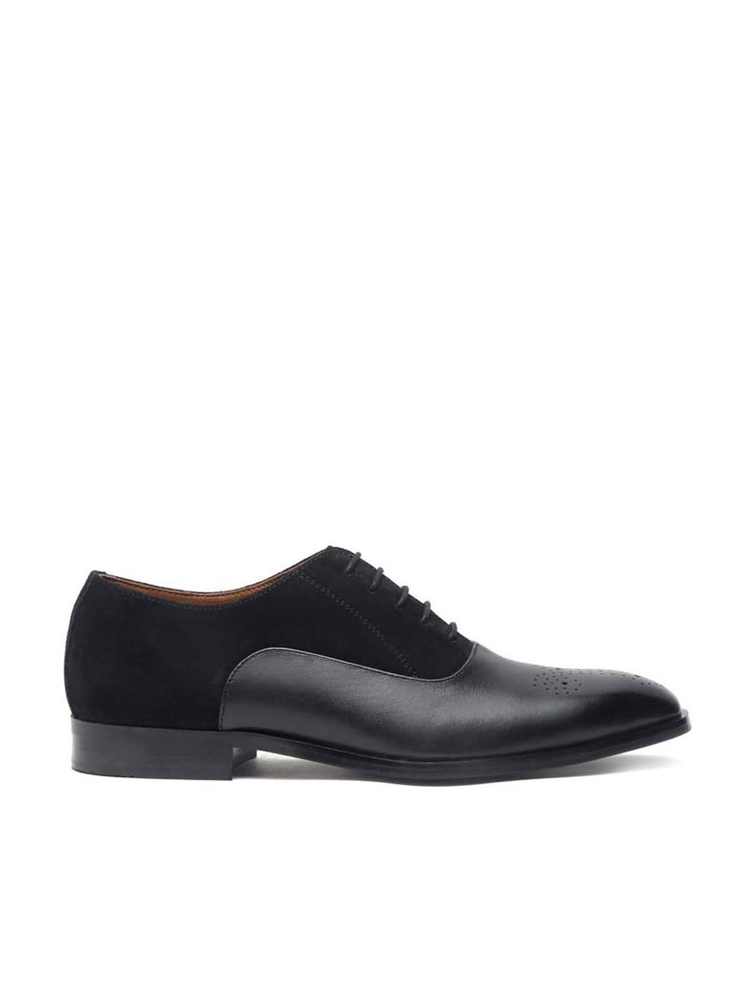 Louis Stitch Men's Obsidian Black Brogue Shoes