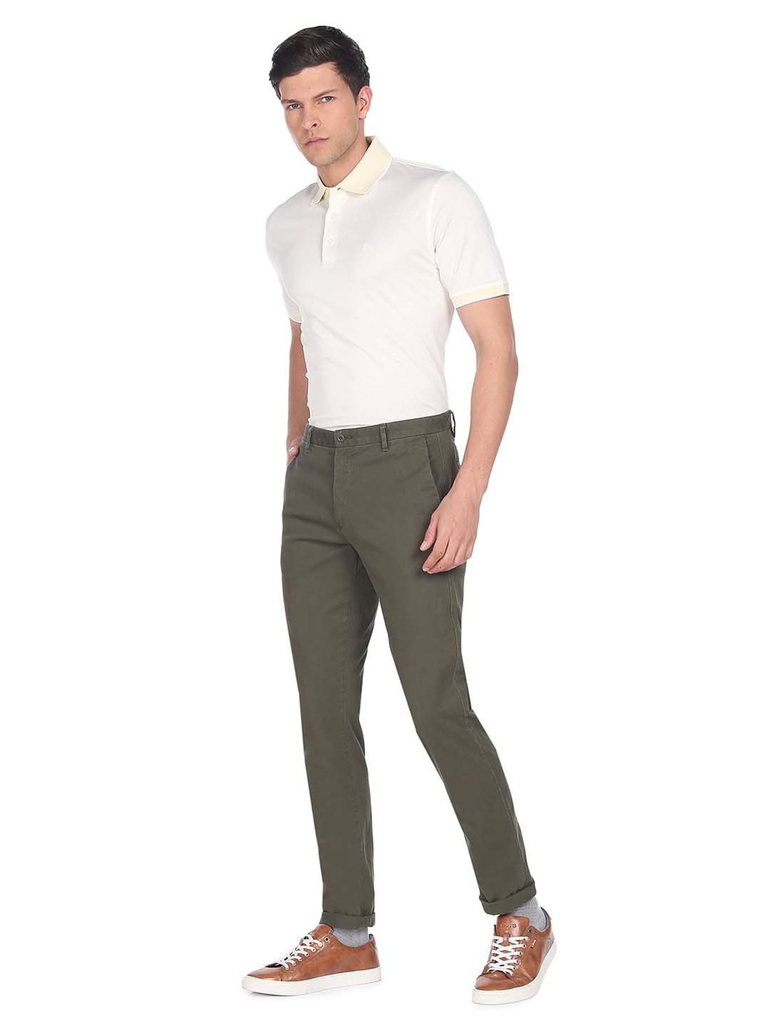 Arrow Light Yellow Regular Fit Cotton Polo T-Shirt