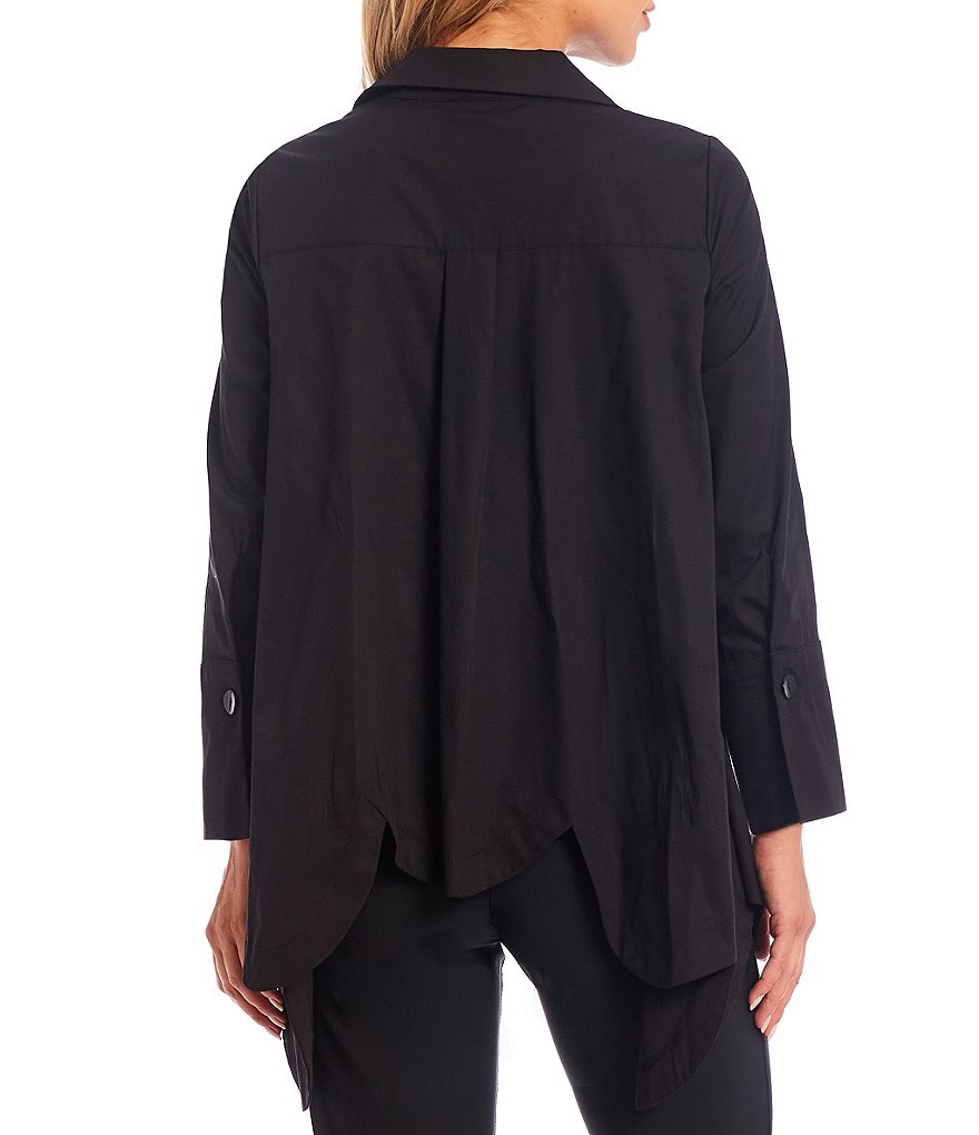 IC Collection Scallop Hem Button Front Blouse