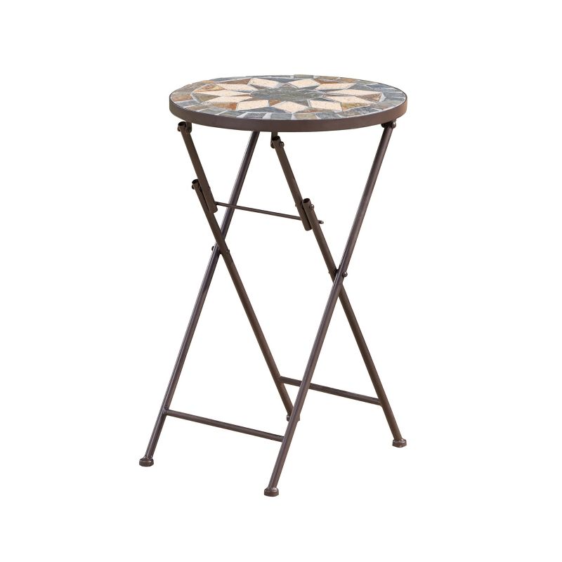 Silvester Stone Side Table - Beige/Black - Christopher Knight Home