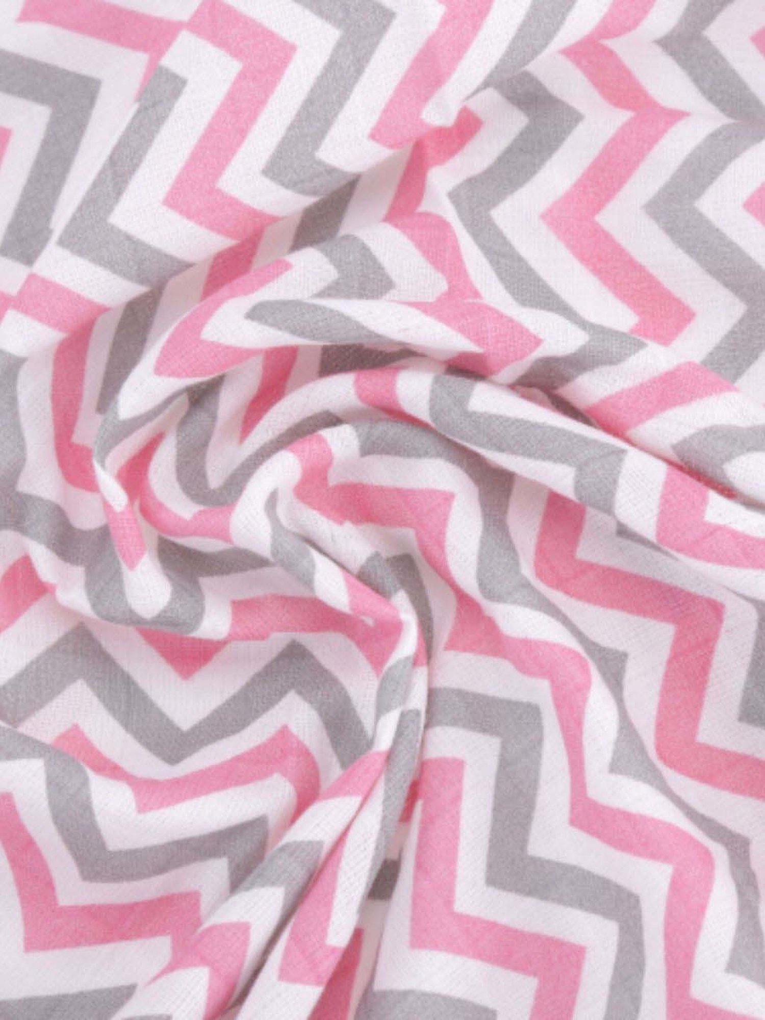 Haus & Kinder Kids White & Bubblegum Pink Cotton Printed Swaddle (Pack of 2)