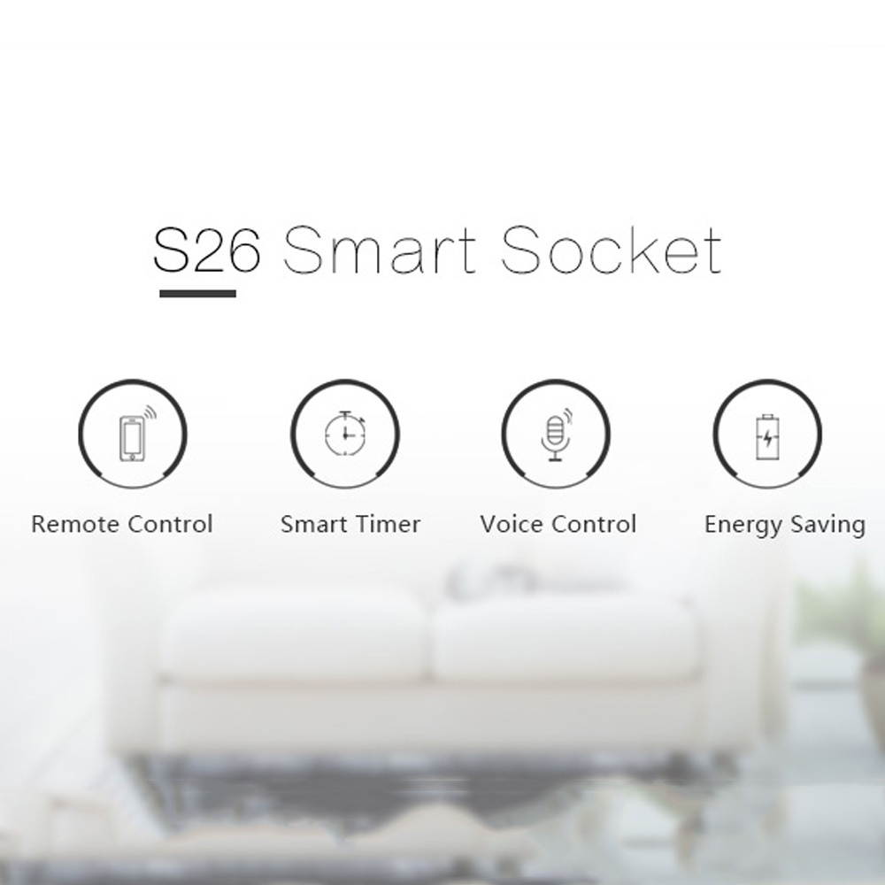 Sonoff S26 WiFi Smart Power Plug Socket Wireless Remote Control Timer Power Switch, Compatible with Alexa and Google Home, Support iOS and Android, EU Plug