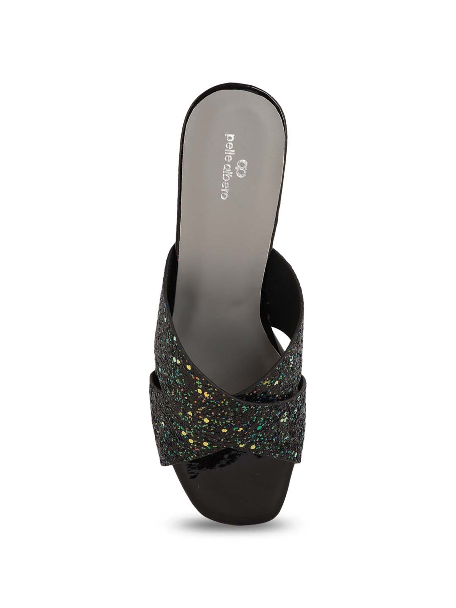 Pelle Albero Women's Black Cross Strap Sandal