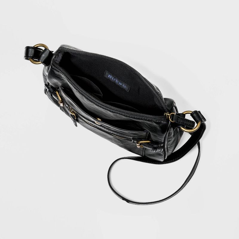 Bueno Zip Closure Crossbody Bag - Black