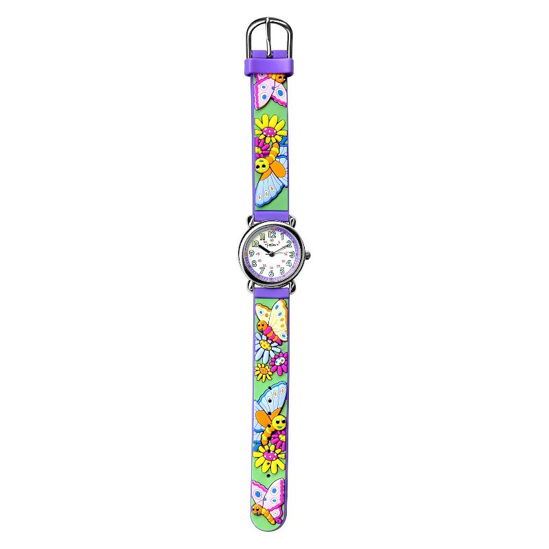 Girls' Fusion Butterfly and Flower Watch - Purple/Mint