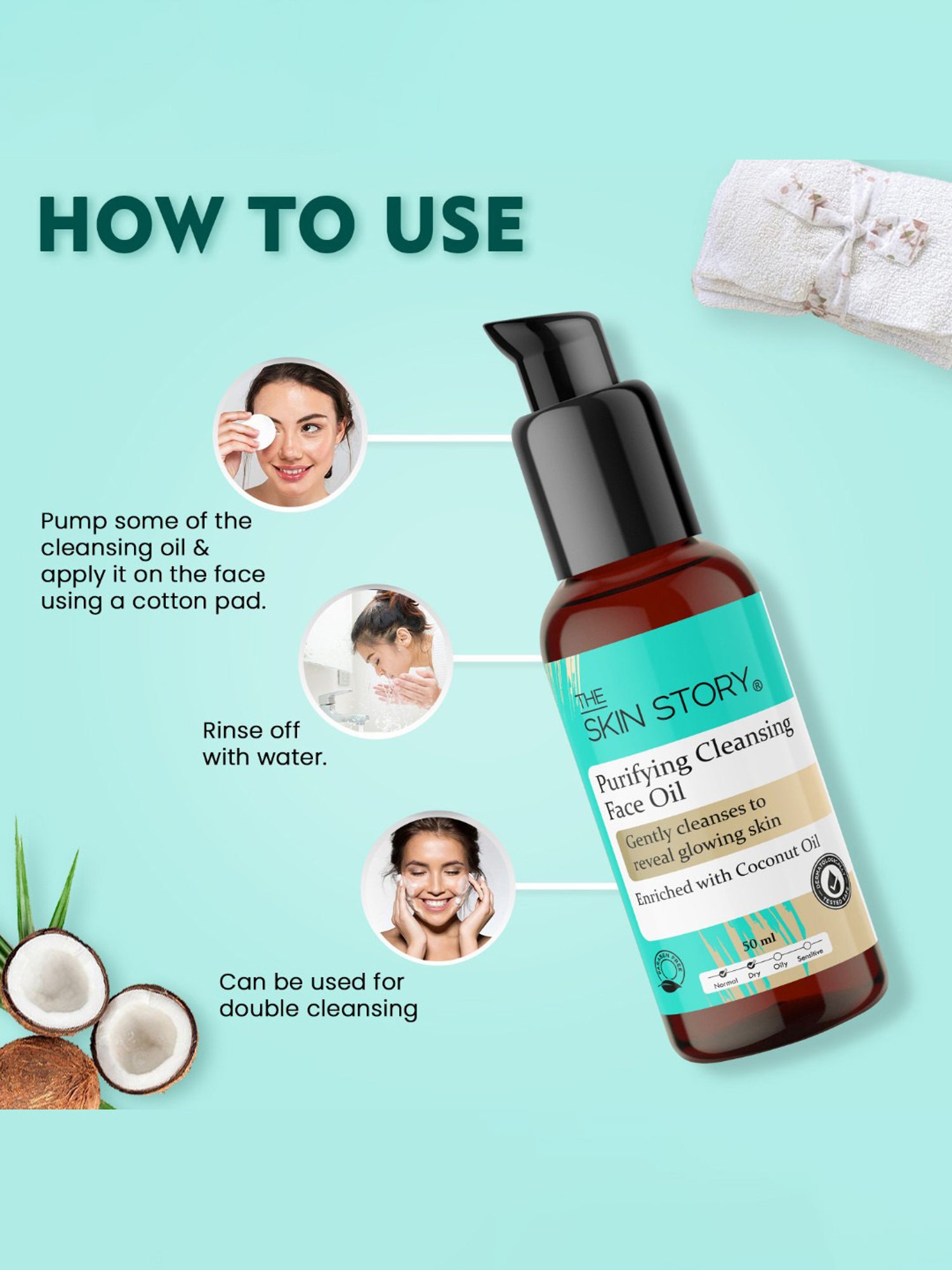 The Skin Story Coconut Oil Purifying Cleansing Face Oil - 50 ml