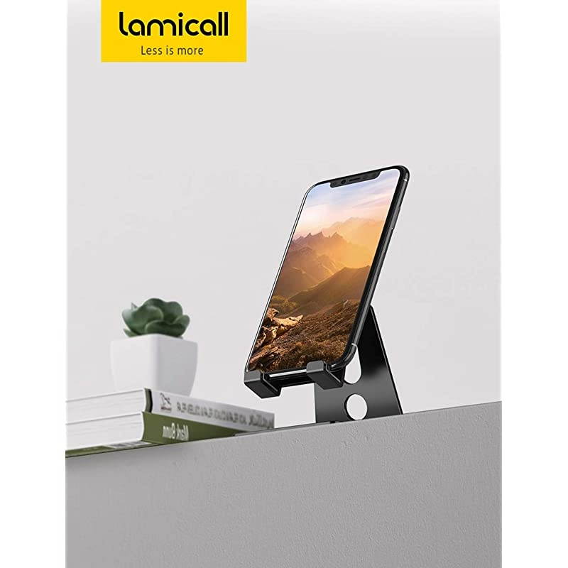 Adjustable Cell Phone Stand  Phone Stand Update Version Cradle Dock Holder Suitable to Switch iPhone 8 X 7 6 6s Plus 5 5s 5c Charging Accessories Desk All Android Smartphone Black