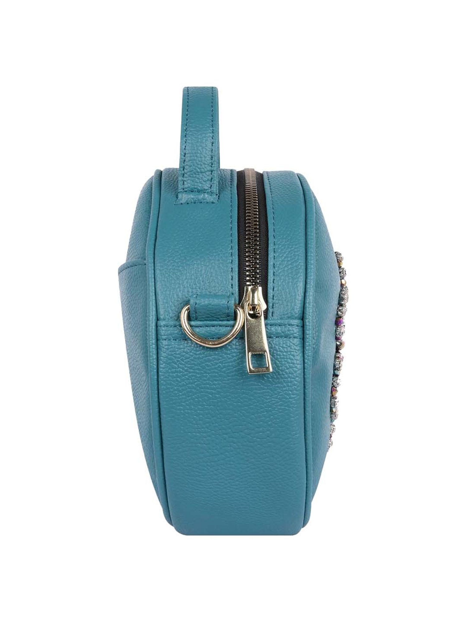 Bagsy Malone Blue Embellished Medium Sling Handbag