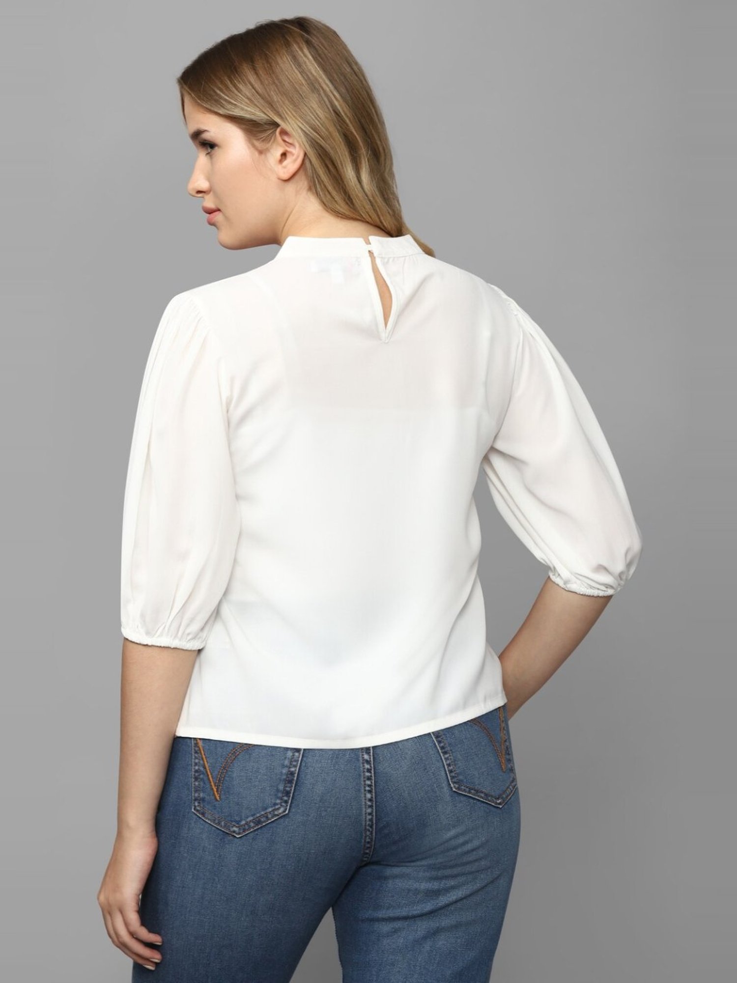 Allen Solly White Floral Print Top