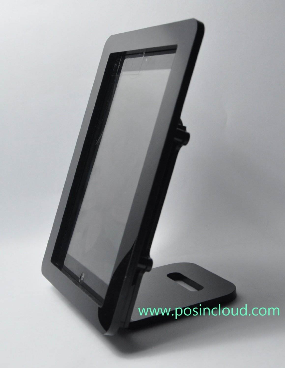 iPad 2/3/4 VESA Secureity Enclosure with Desktop Mount Stand, White Acrlyic material for POS, Kiosk, Store Display, Show Display, Square Card Reader