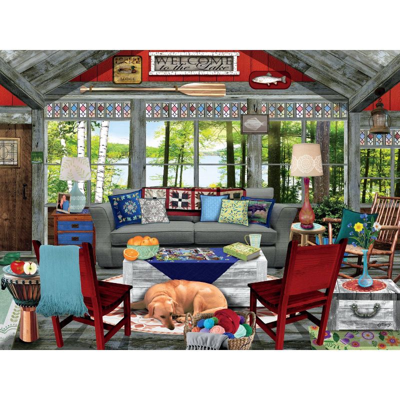 Ceaco Tracy Flickinger: Lake Cabin Jigsaw Puzzle - 300pc