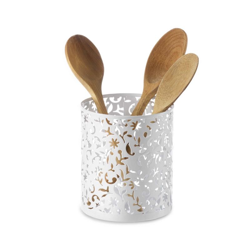 Design Ideas Vinea Utensil Cup &ndash; Kitchen Utensil Holder &ndash; White, 5.5&rdquo; x 5.5&rdquo; x 6.6&rdquo;
