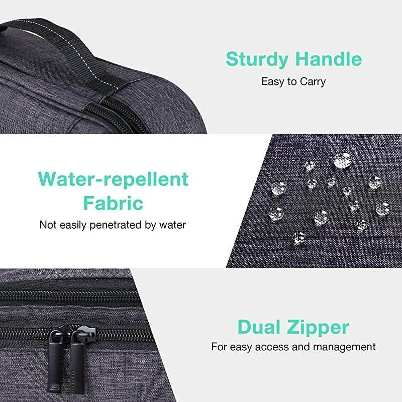 Electronic Organizer  Accessories Organizer Travel Double Layer Electronics Bag Large for 105 inch iPad Pro Adapter Cables Black