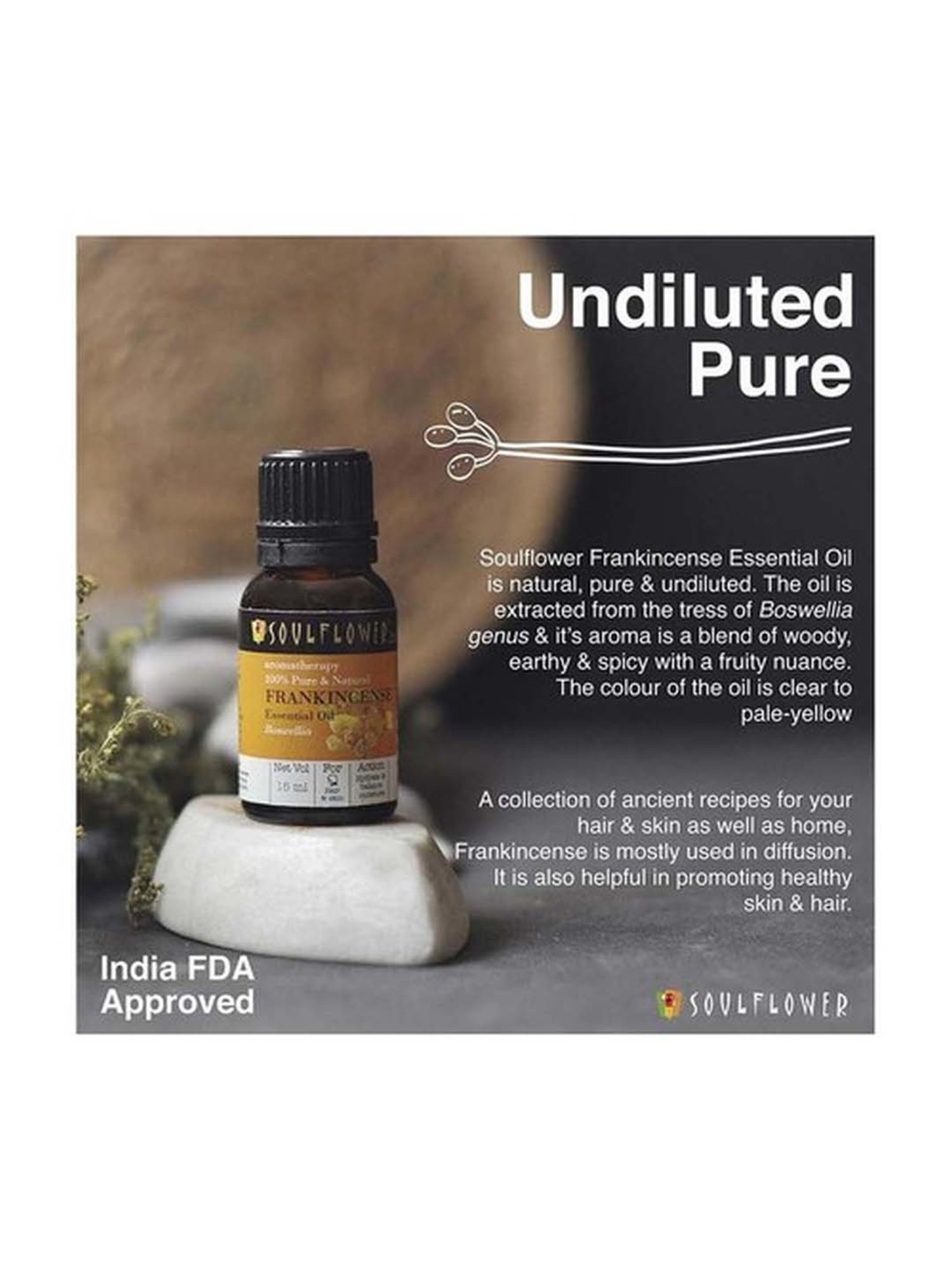 Soulflower Frankincense Essential Oil - 15 ml