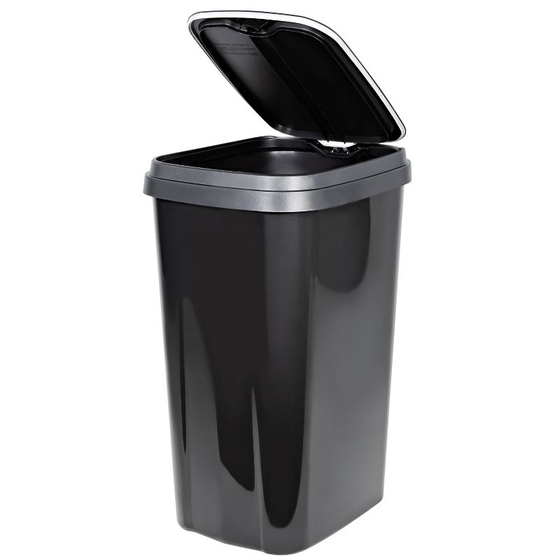 Hefty 13gal Odor Block Lid Wastebasket Graphite