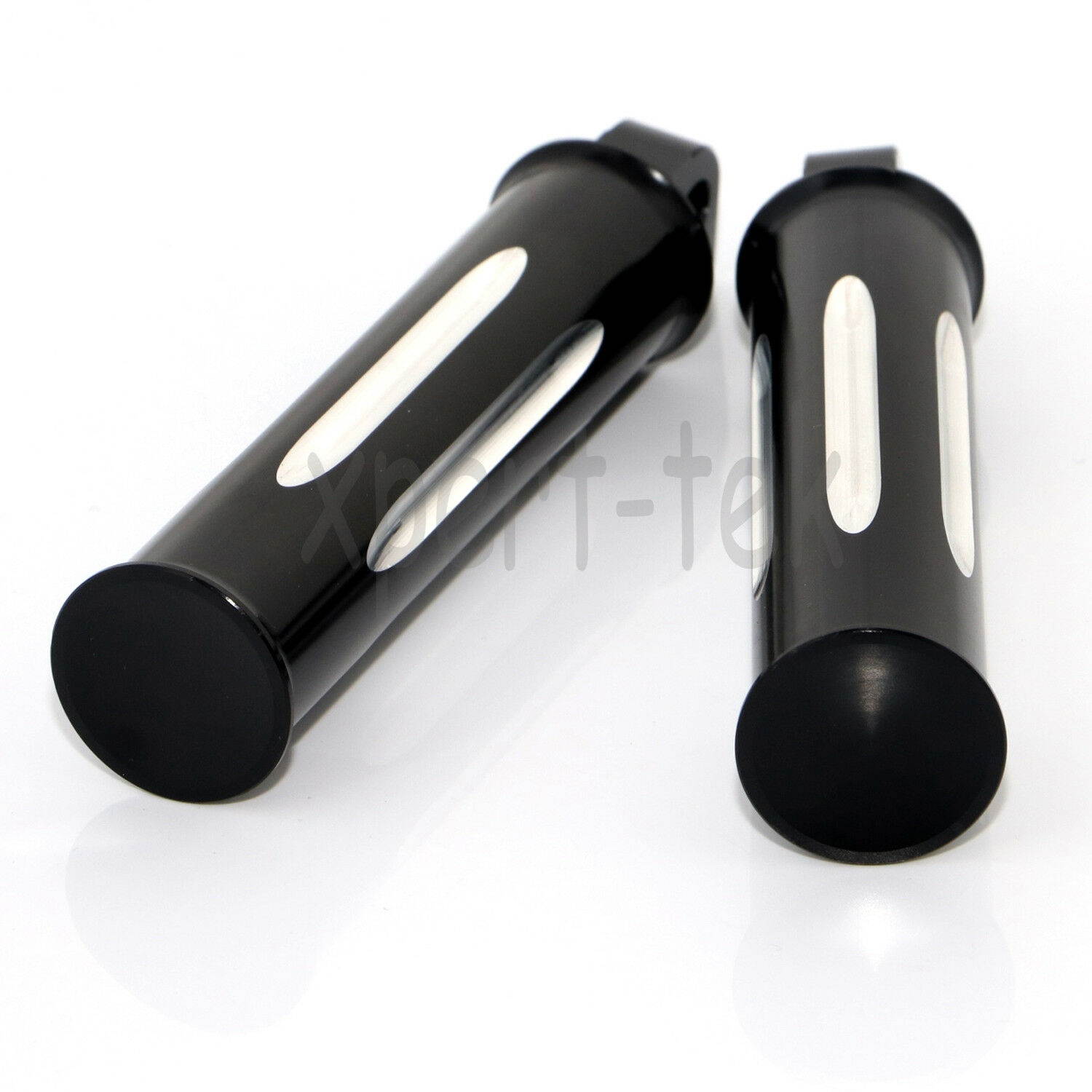 CNC Deep Cut Motorcycle Black Foot Pegs For Harley Chopper Touring Sportster USA