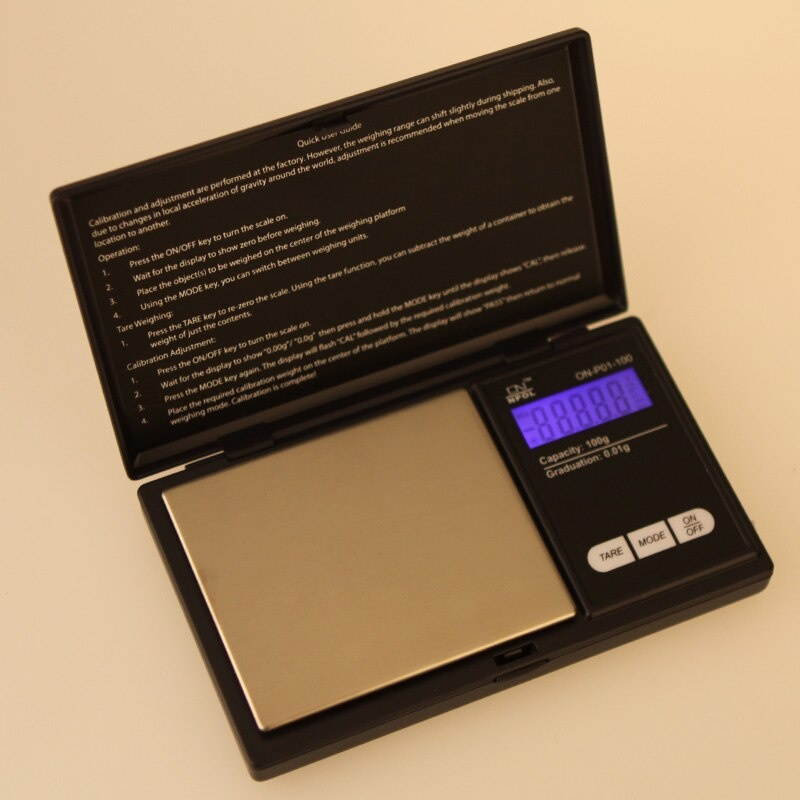 Portable Digital Kitchen Scale Jewelry Gold Weight Measuring Tool 100/0.01G  Pocket Weighting Electronic Scales