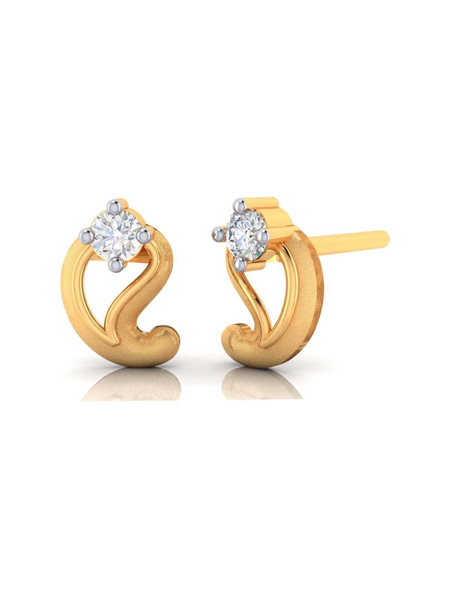 P.C. Chandra Jewellers 18 kt Gold & Diamond Earrings