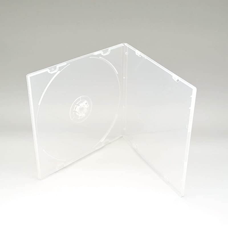 52mm CD Case Slim Single Clear PP Poly Plastic Cases with Outer Sleeve 100 Pack