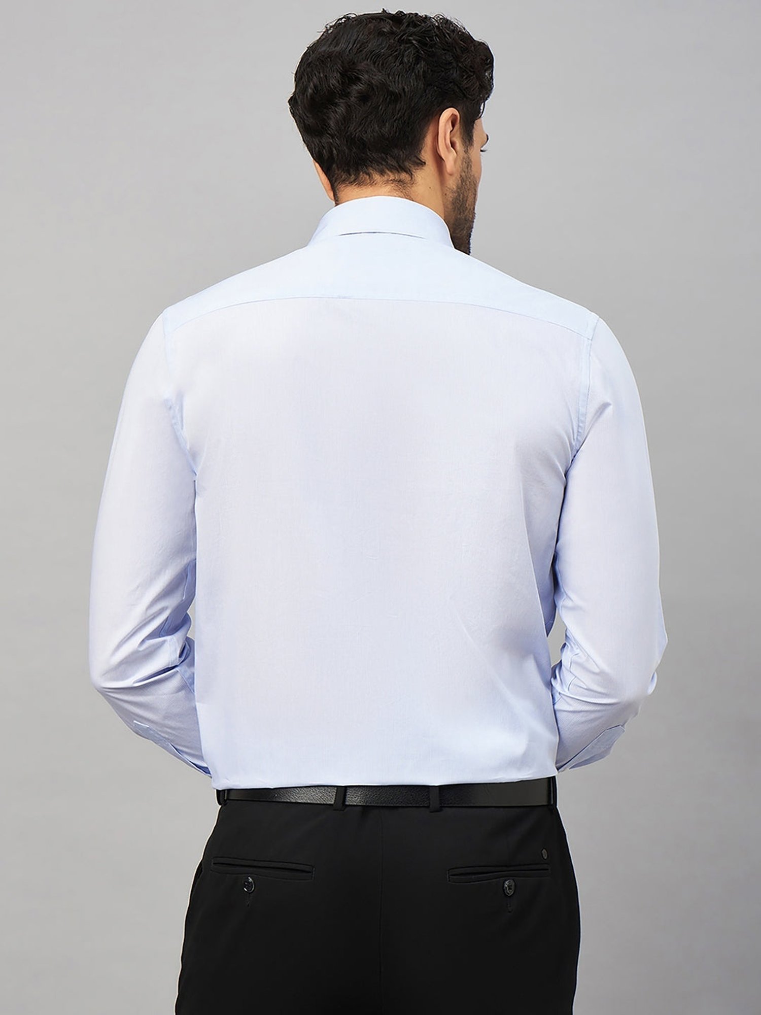 Louis Stitch Blue Cotton Regular Fit Striped Shirt