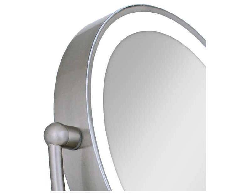 Zadro Satin Nickel Double-Sided Round LED Vanity Mirror