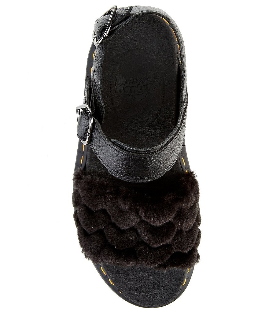 Dr. Martens Women's Voss Quad Fluffy Faux Fur Platform Sandals