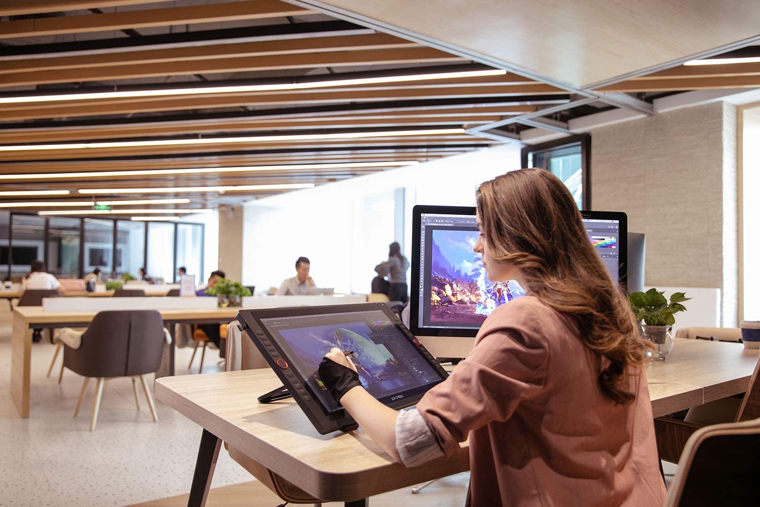 XP-PEN Artist22R Pro Drawing Monitor 21.5 Inch Pen Display Graphic Monitor with Two Red Dial Wheels and 20 Express Keys Battery-Free Stylus Tilt Supported 88% NTSC (Adobe RGB?90%,sRGB?120%)