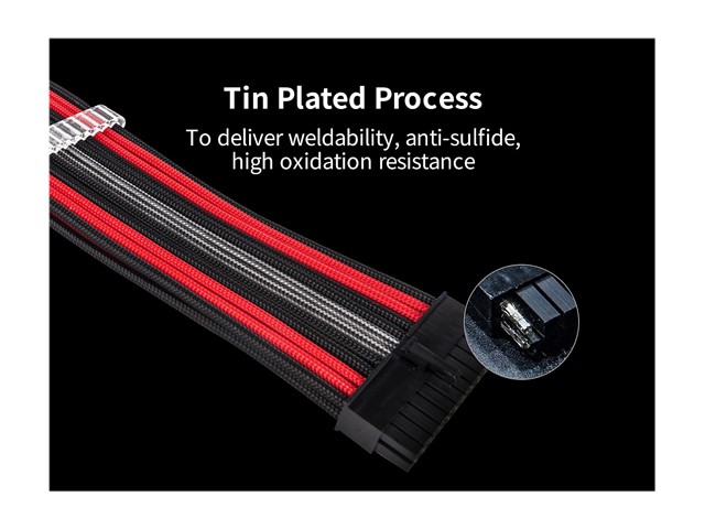 Graphics Card 6+2Pin 8Pin Male to Male Adapter Power Cable for Great Wall Dragon Module Power Supply with Net Cover,Black,about 58cm