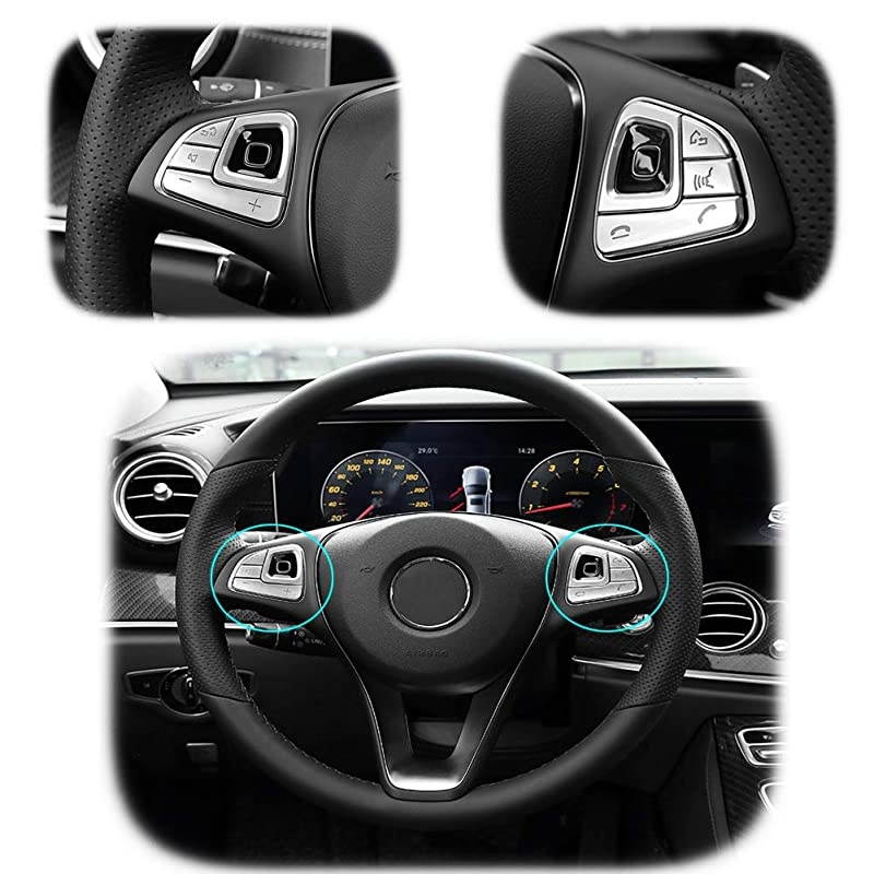 Steering Wheel Panel Button ABS Chrome Silver Trim for 2012-2015 Benz E C G Class W204-12pcs
