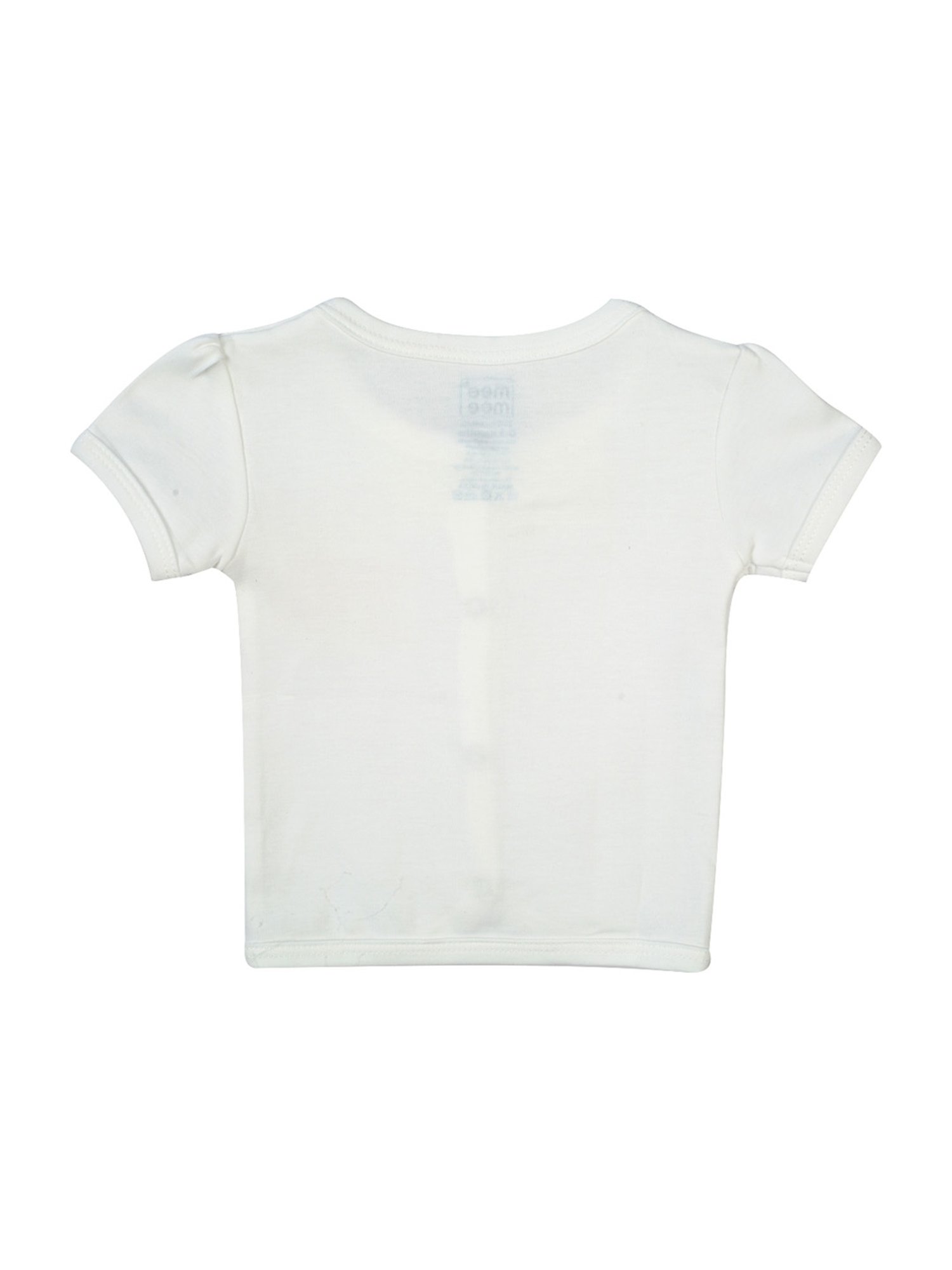 Mee Mee Kids White & Peach Cotton Printed Jabla (Pack of 3)