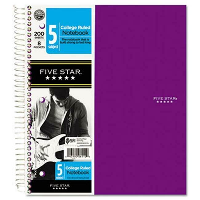 Five Star 06112 Trend Wirebound Notebooks- 5-Sub- College- WE- 8 1/2 x 11- 20...