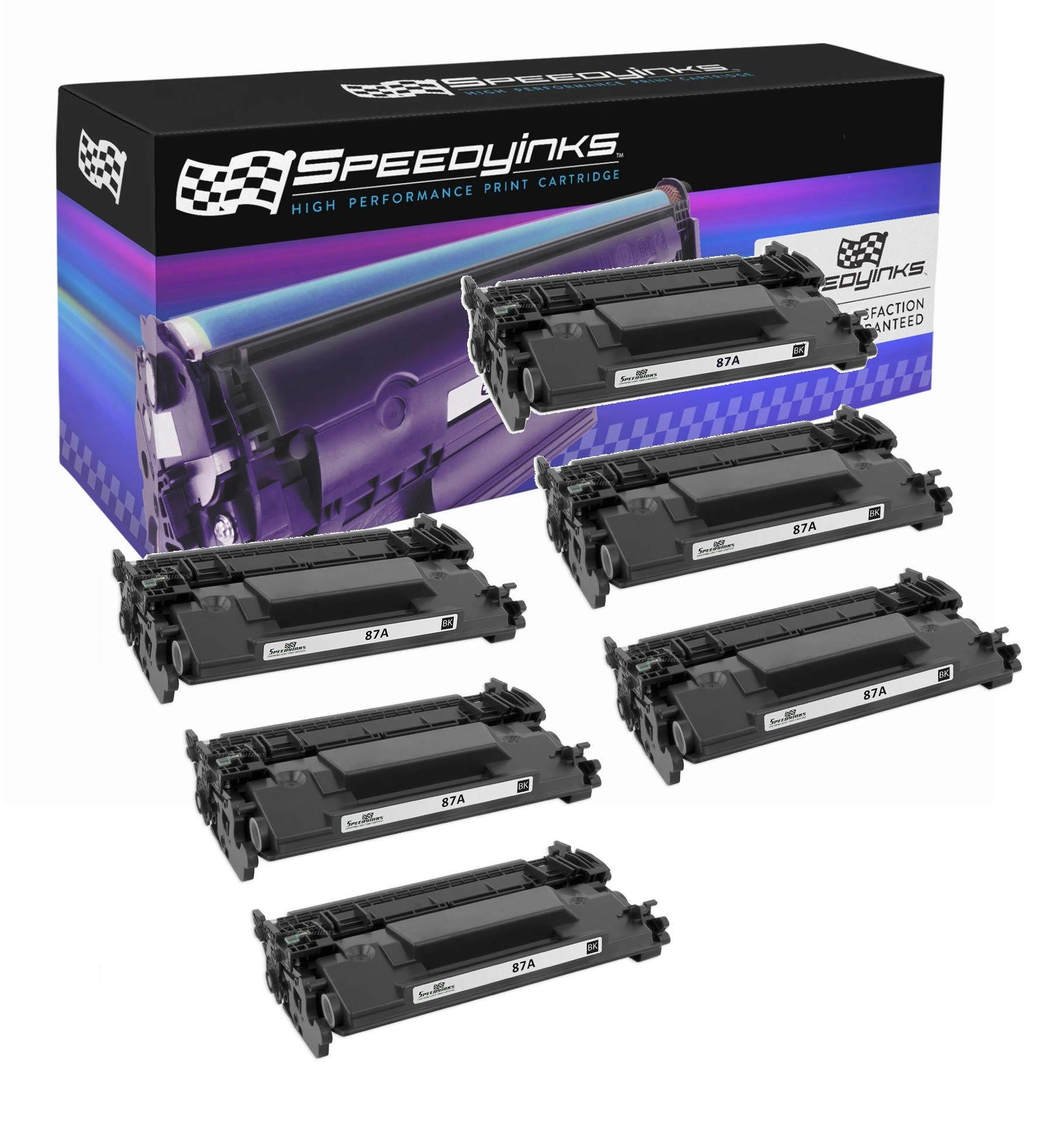 Speedy Inks - 6PK Compatible Replacement for HP 87A / HP87A / CF287A Black Toner Cartridge for use in HP LaserJet Enterprise M506n, M506dn, M506x, M527dn, M527f, MFP M527c, MFP M527z, M501n, M501dn