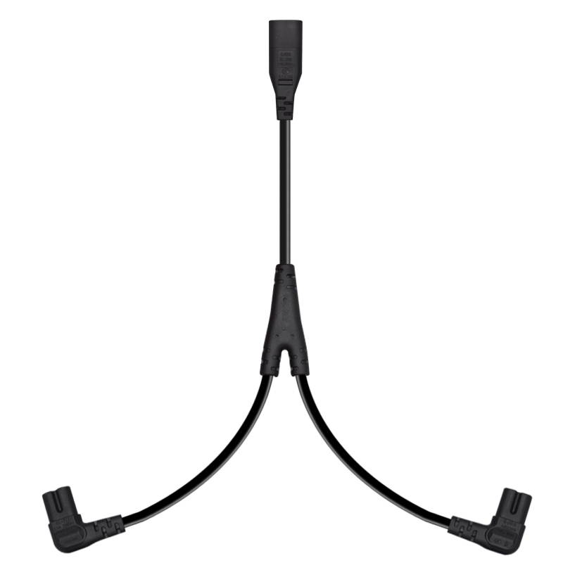 IEC 320 C8 to Dual C7 Y Split Power Cord, Figure 8 Male to Double Female 1-in-2 Out AC Power Cord, IEC320 C8 to 2X C7 Y Split AC Cord (C8 to 2XC7)
