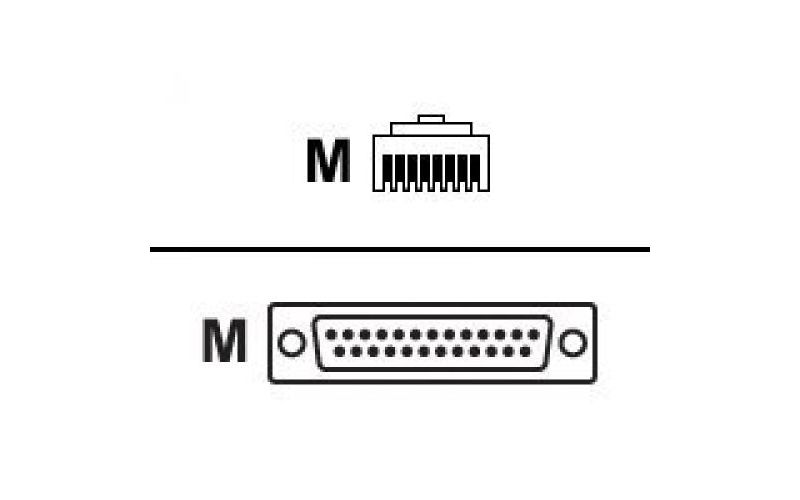Cisco Serial Cable - Serial Data Transfer Cable - First End: 1 x RJ-45 Male - Second End: 1 x DB-25 Male Serial