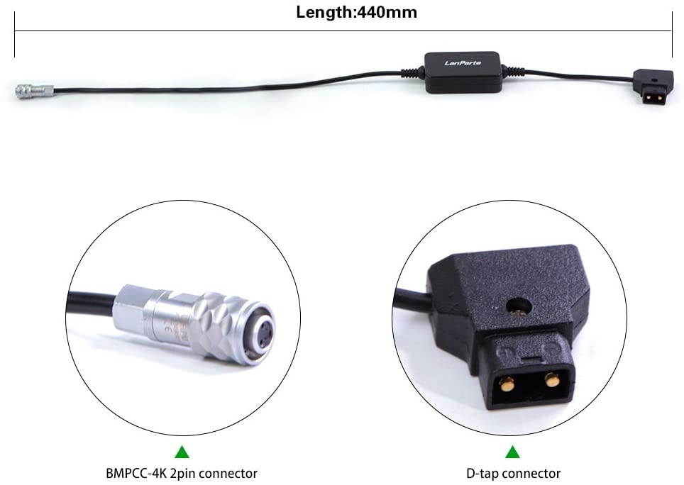 Lanparte BMPCC 4k Power Cable Dtap Regulated 12V
