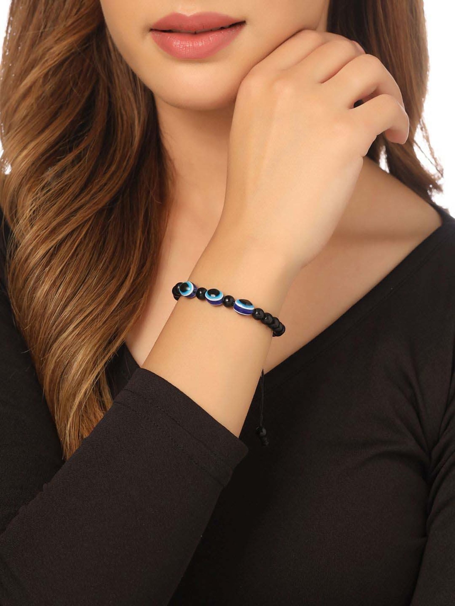 NVR Evil Eye Black Thread Bracelet for Unisex